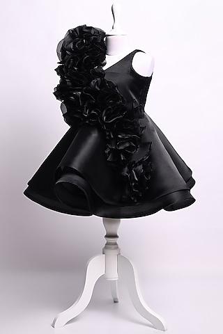 black silk embroidered dress for girls