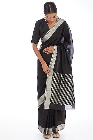 black silk saree