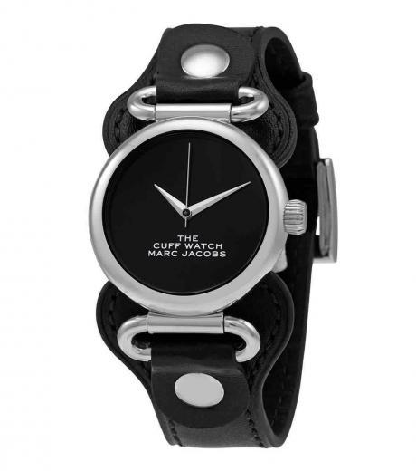 black silver cuff classic watch