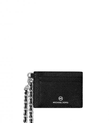 black silver jet set charm card holder