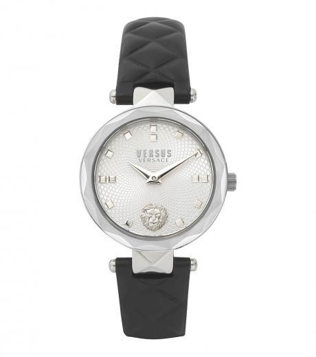 black silver round dial watch