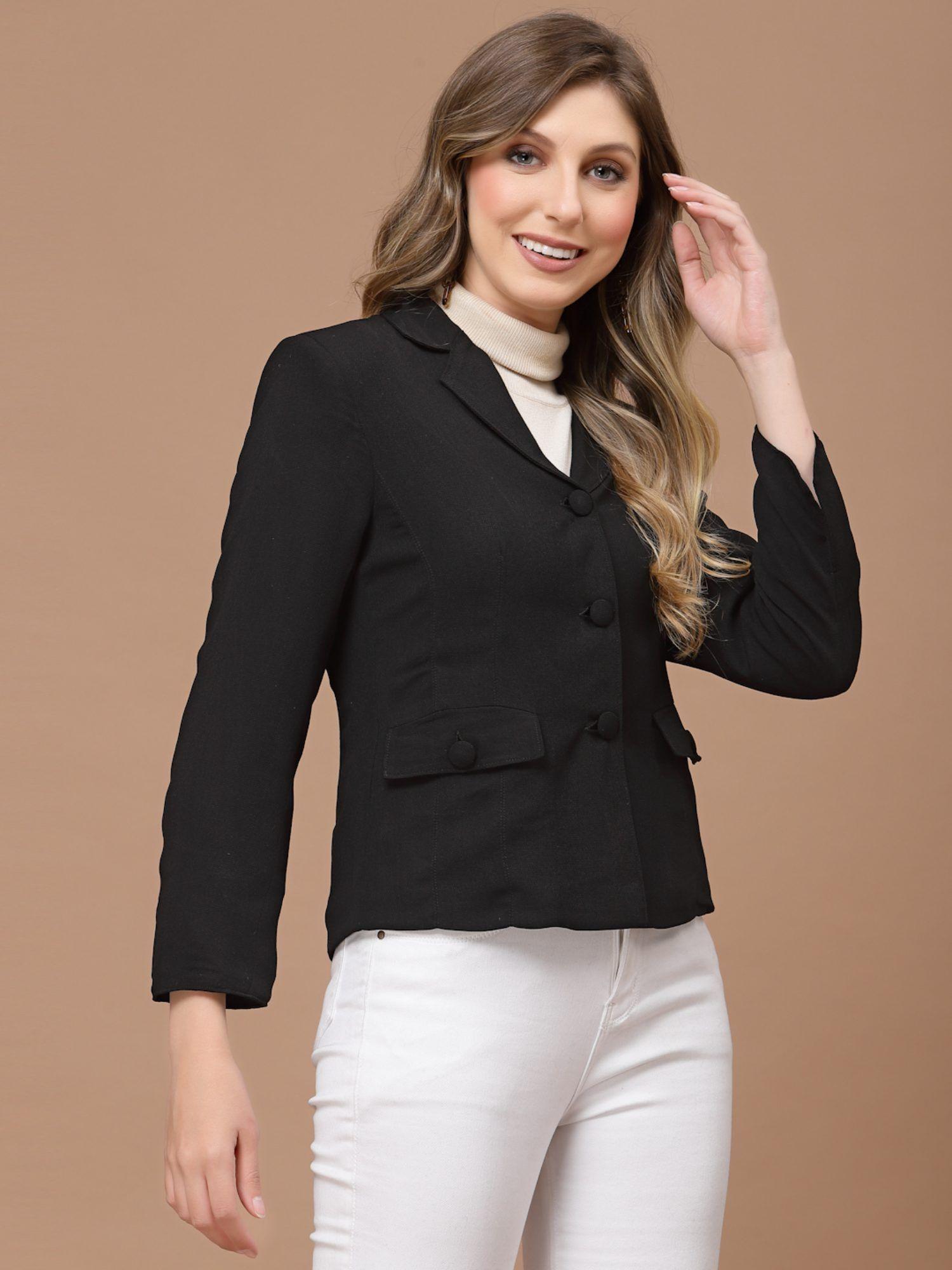 black single breasted blazer