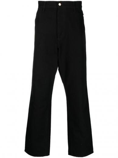 black single knee organic cotton trousers