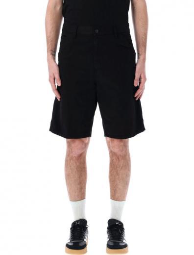 black single knee shorts