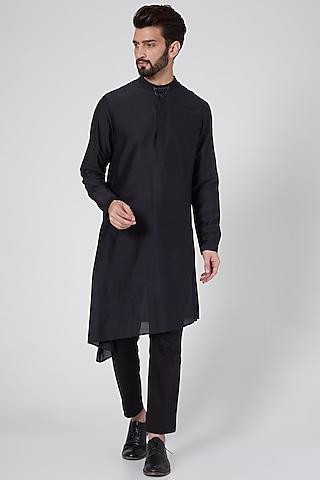 black slant cut kurta