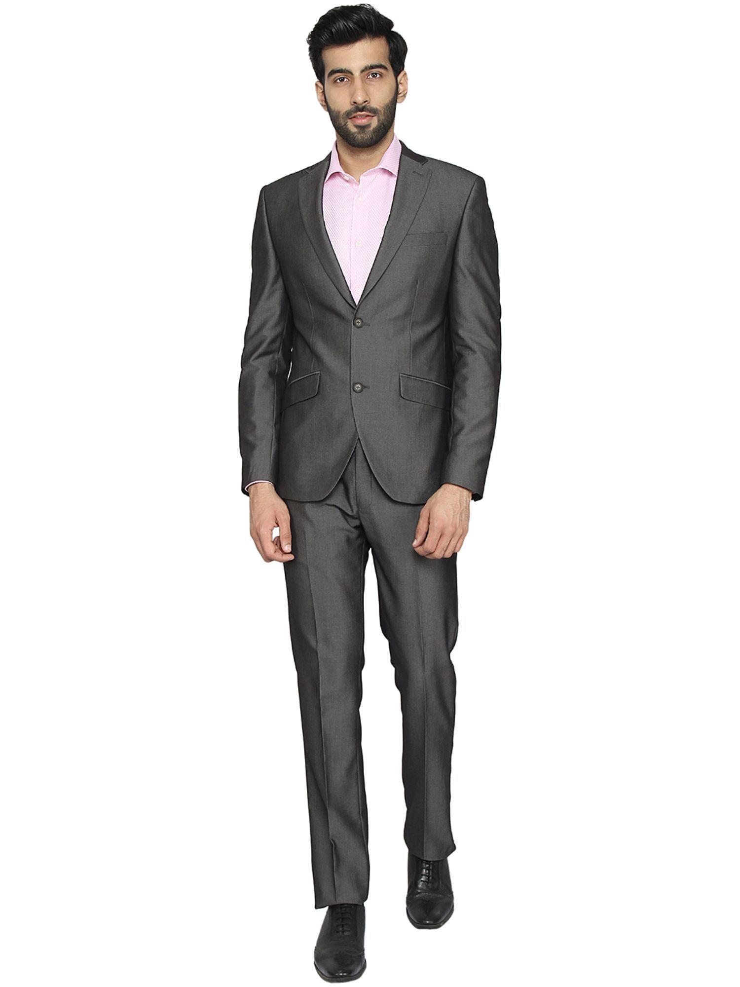black slim fit formal suits (set of 2)