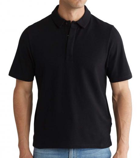 black slim fit pique polo