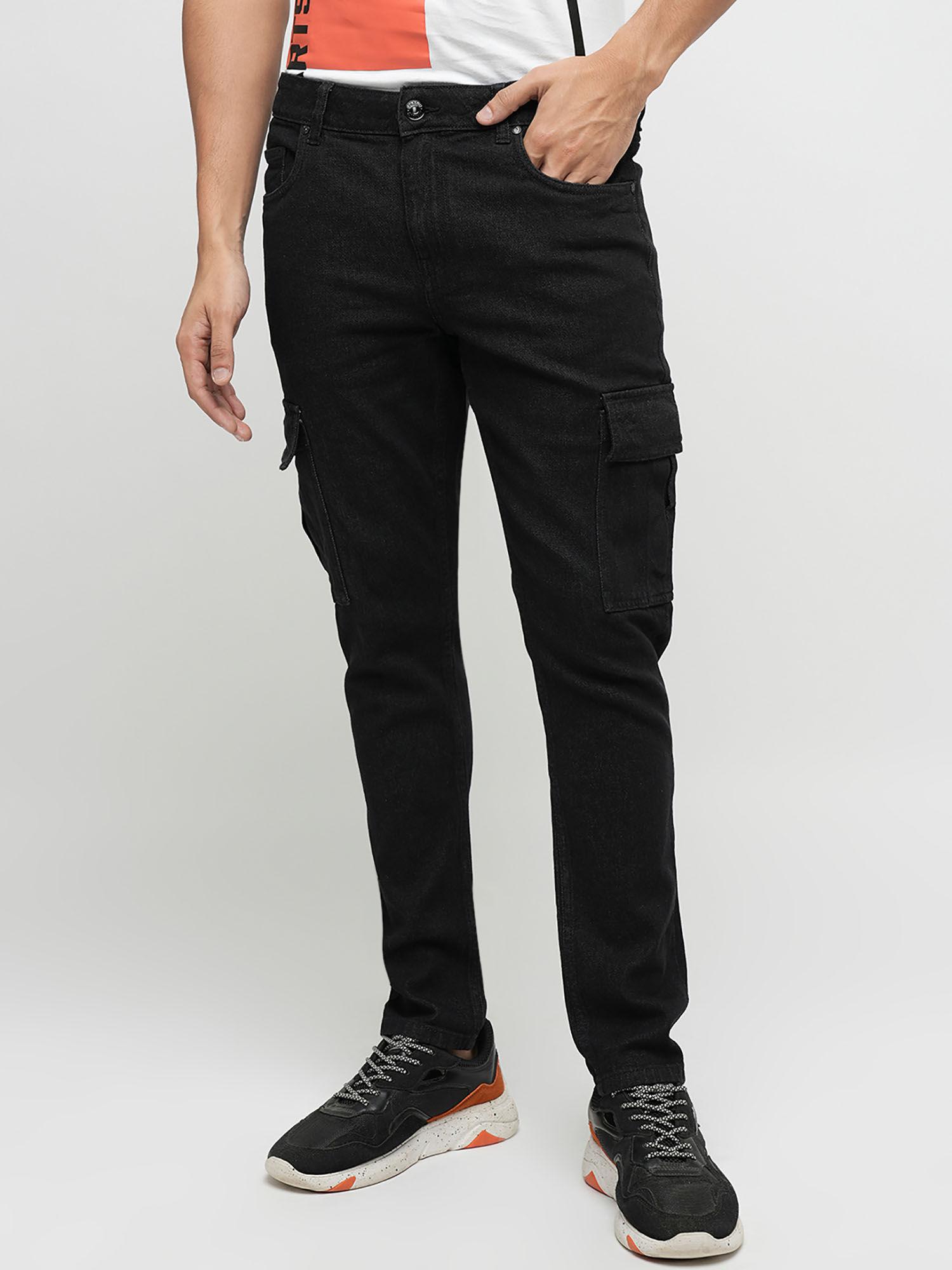 black slim fit stretch jeans