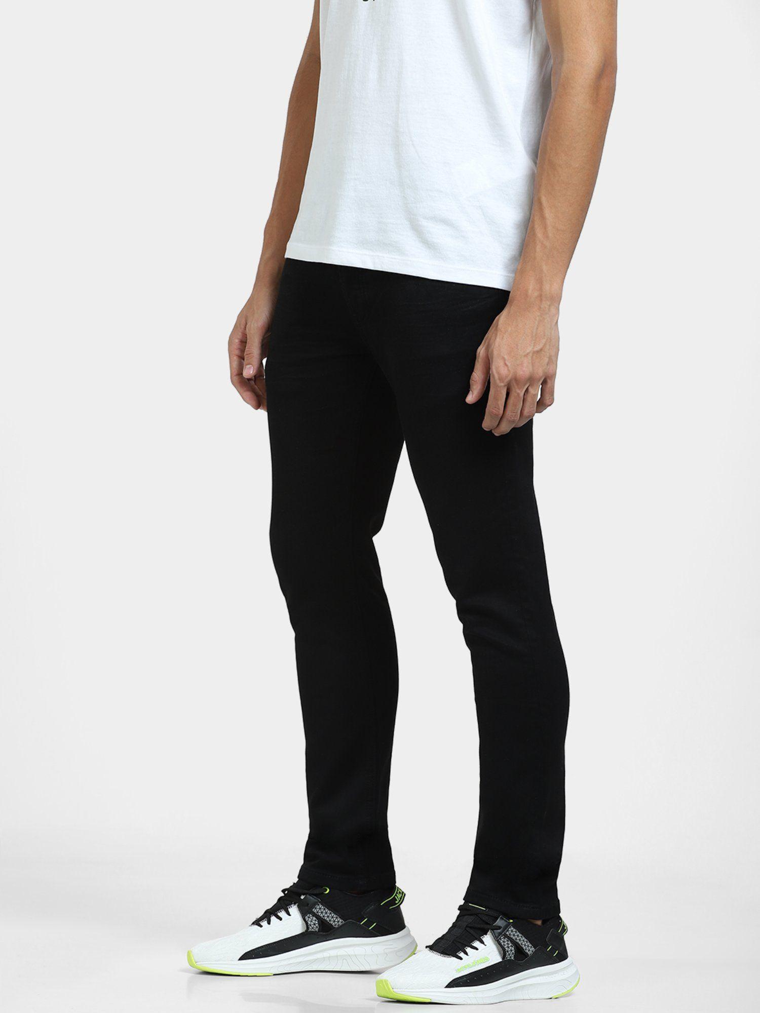 black slim fit stretch jeans