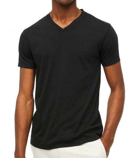 black slim heathered broken-in v-neck t-shirt