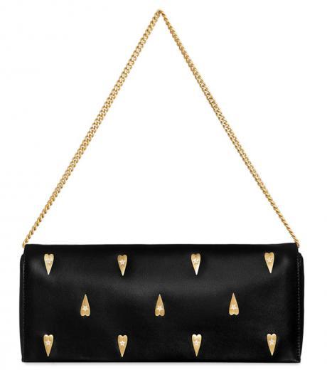 black slim large shoulder bag