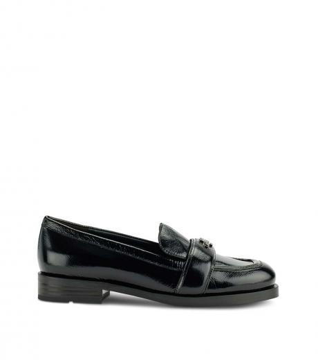 black slip-on loafers