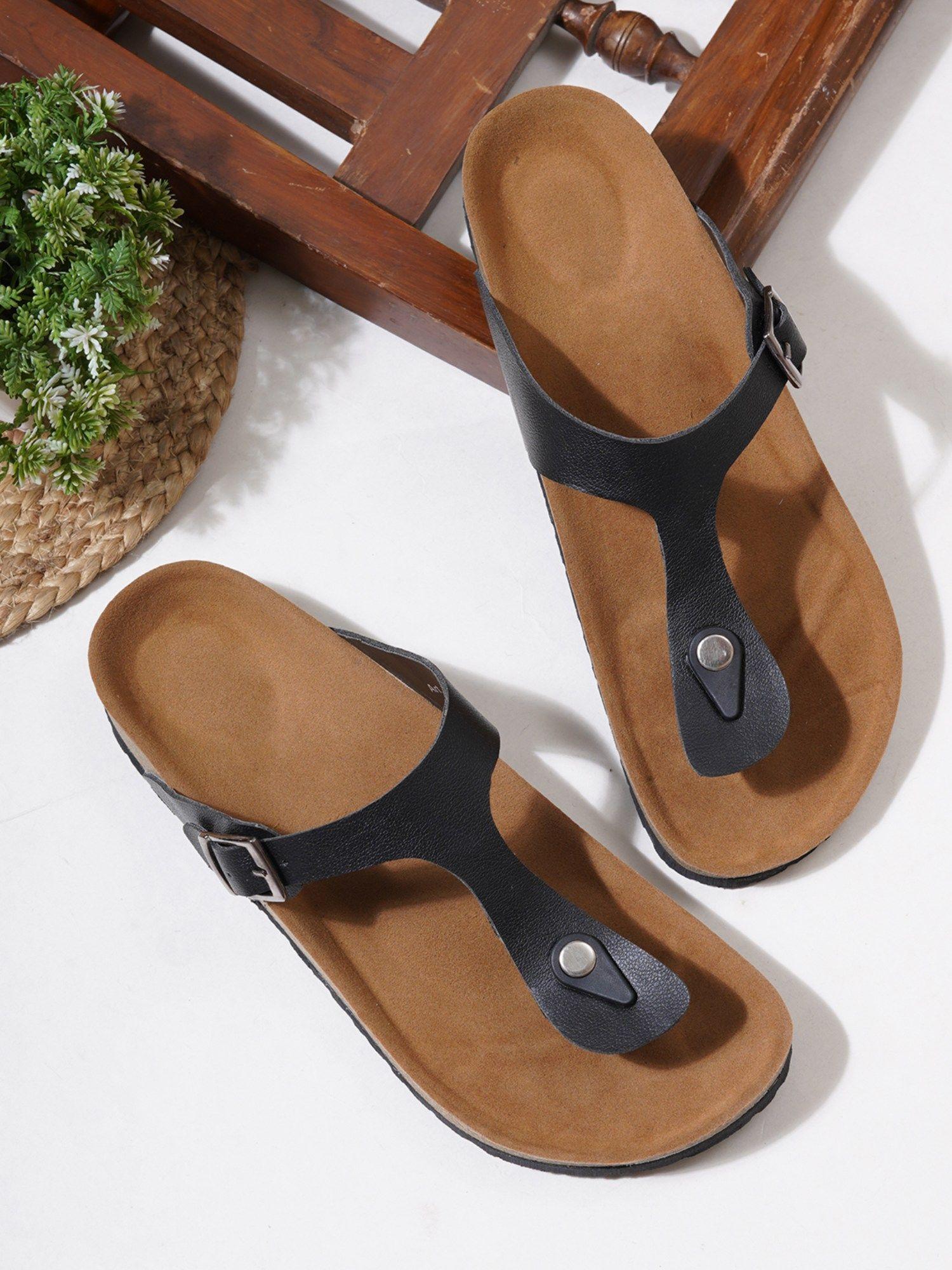 black slip on sandals for men