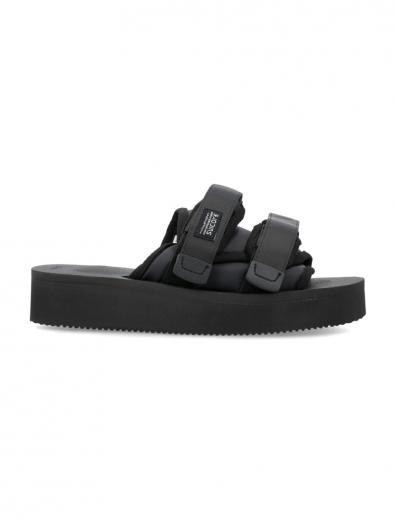 black slip on sandals