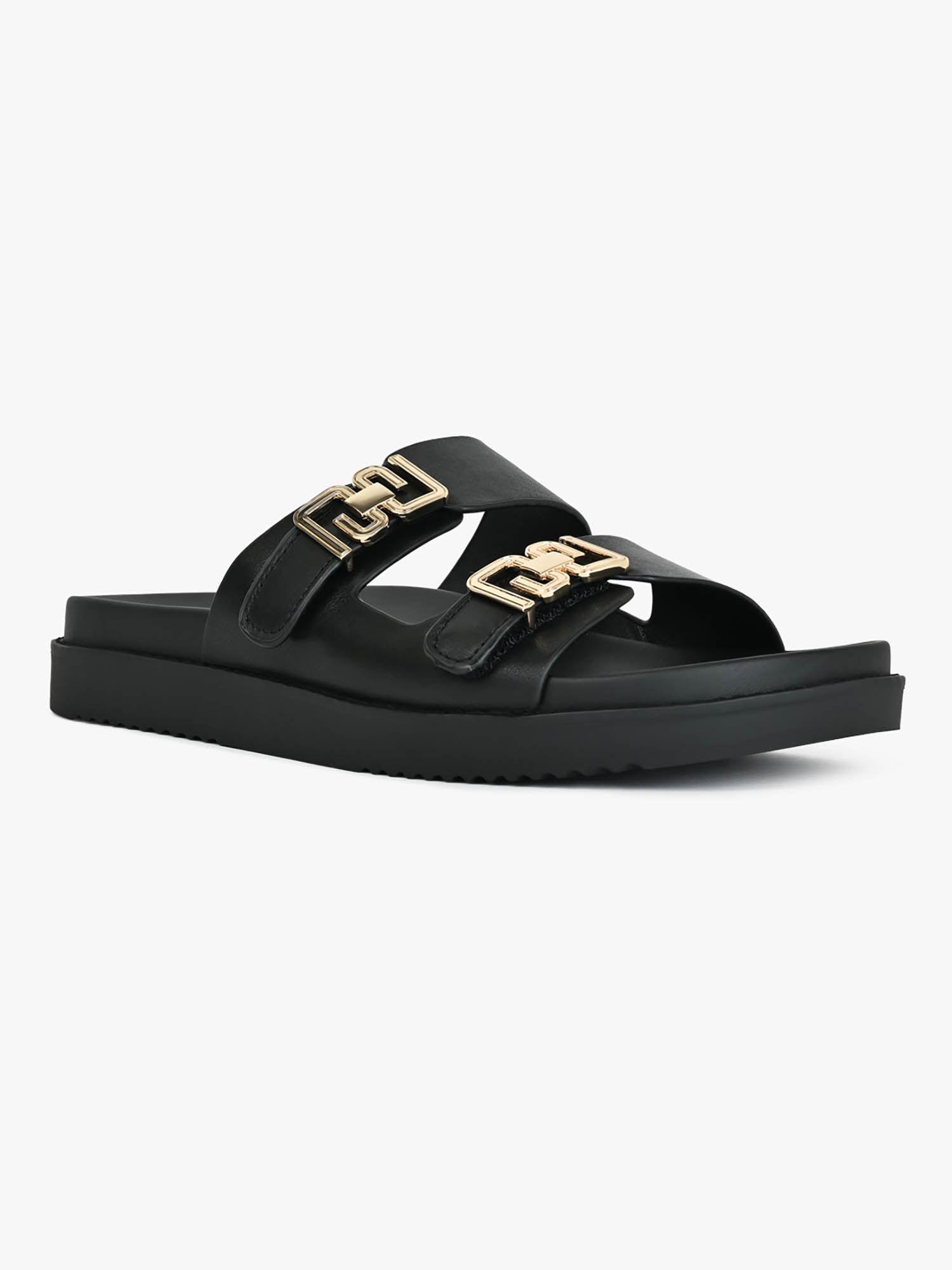 black slip on sliders