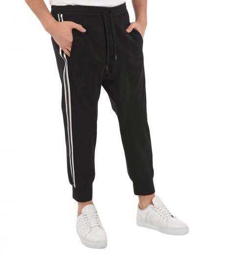 black slouch fit piping pants