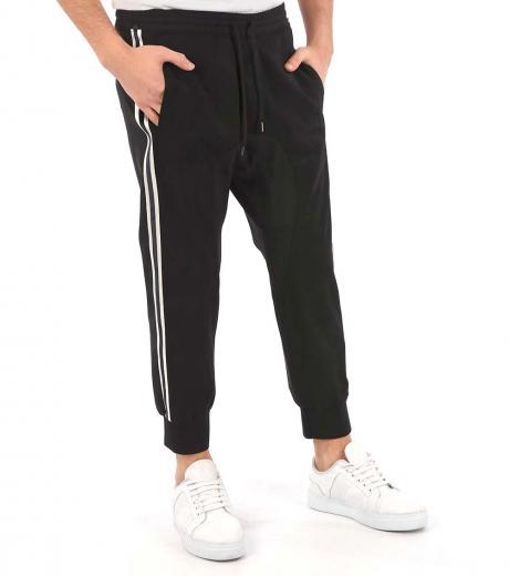 black slouch fit piping pants