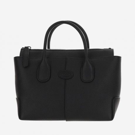 black small leather bag