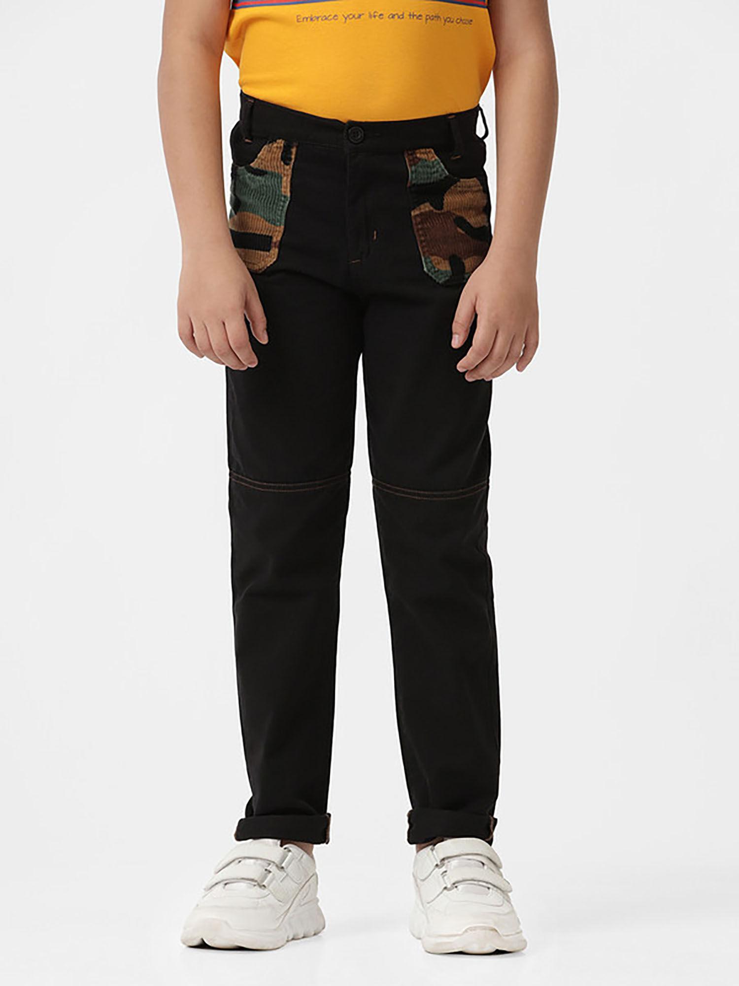 black solid/plain boys trouser