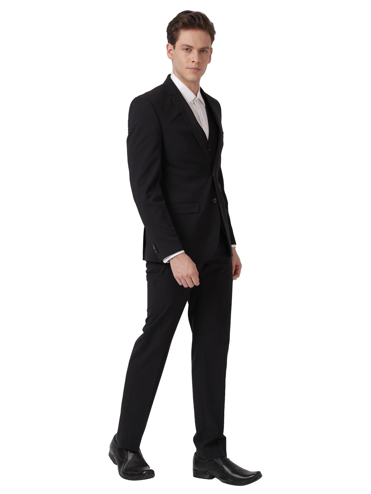 black solid 3-piece suit
