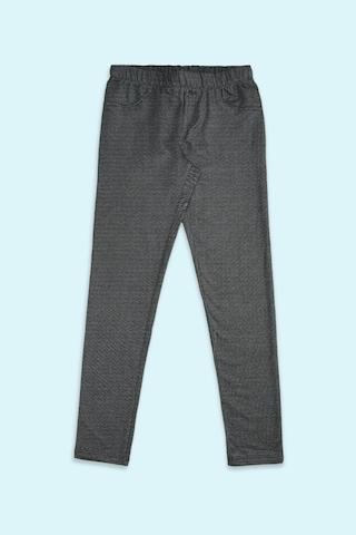 black solid ankle-length casual girls regular fit track pants