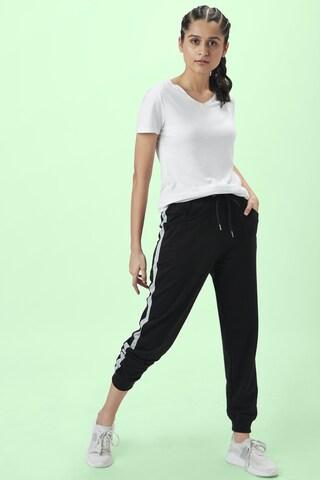 black solid ankle-length casual women regular fit joggers