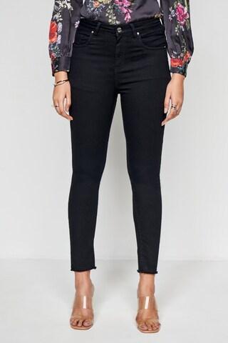 black solid ankle-length casual women ultra slim fit jeans