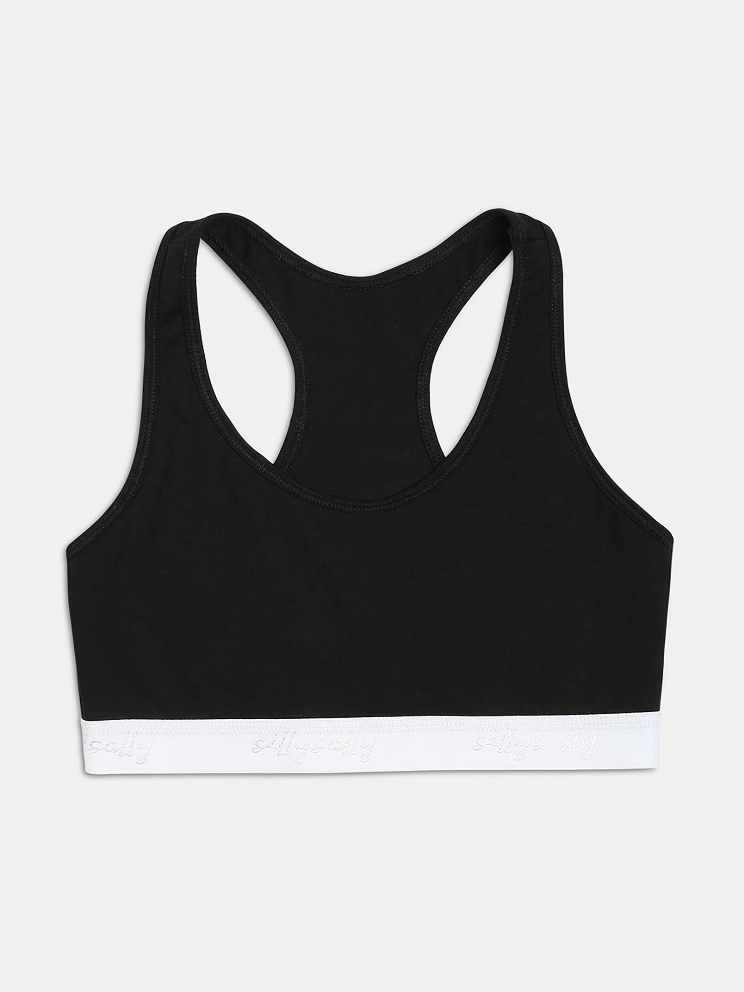 black solid beginners bra (pack of 3)