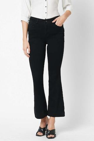 black solid blended women slim fit jeans