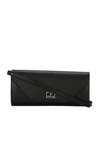 black solid casual pv women clutch