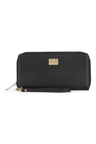 black solid casual pv women wallet