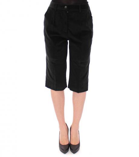 black solid casual shorts