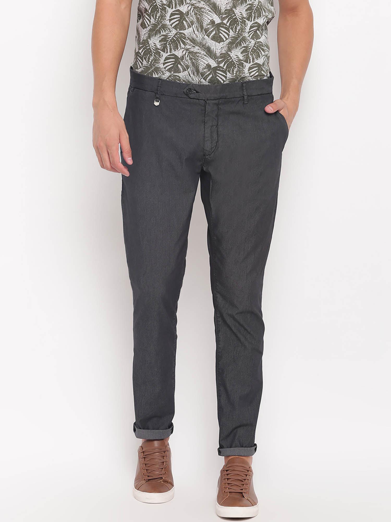 black solid casual trouser