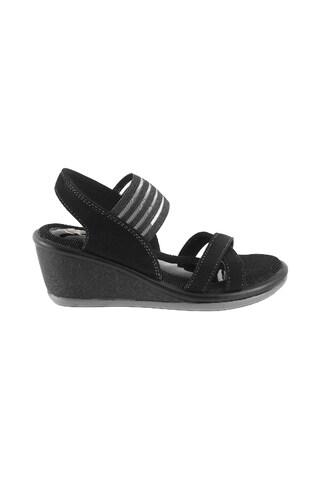 black solid casual women sandal