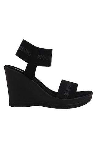 black solid casual women sandal