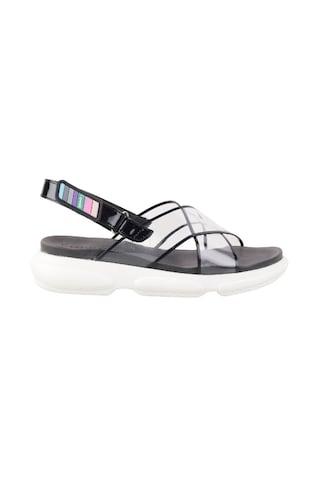 black solid casual women sandal