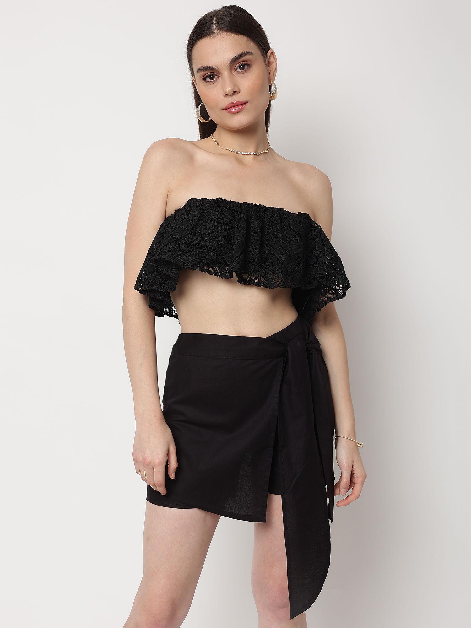 black solid crop top