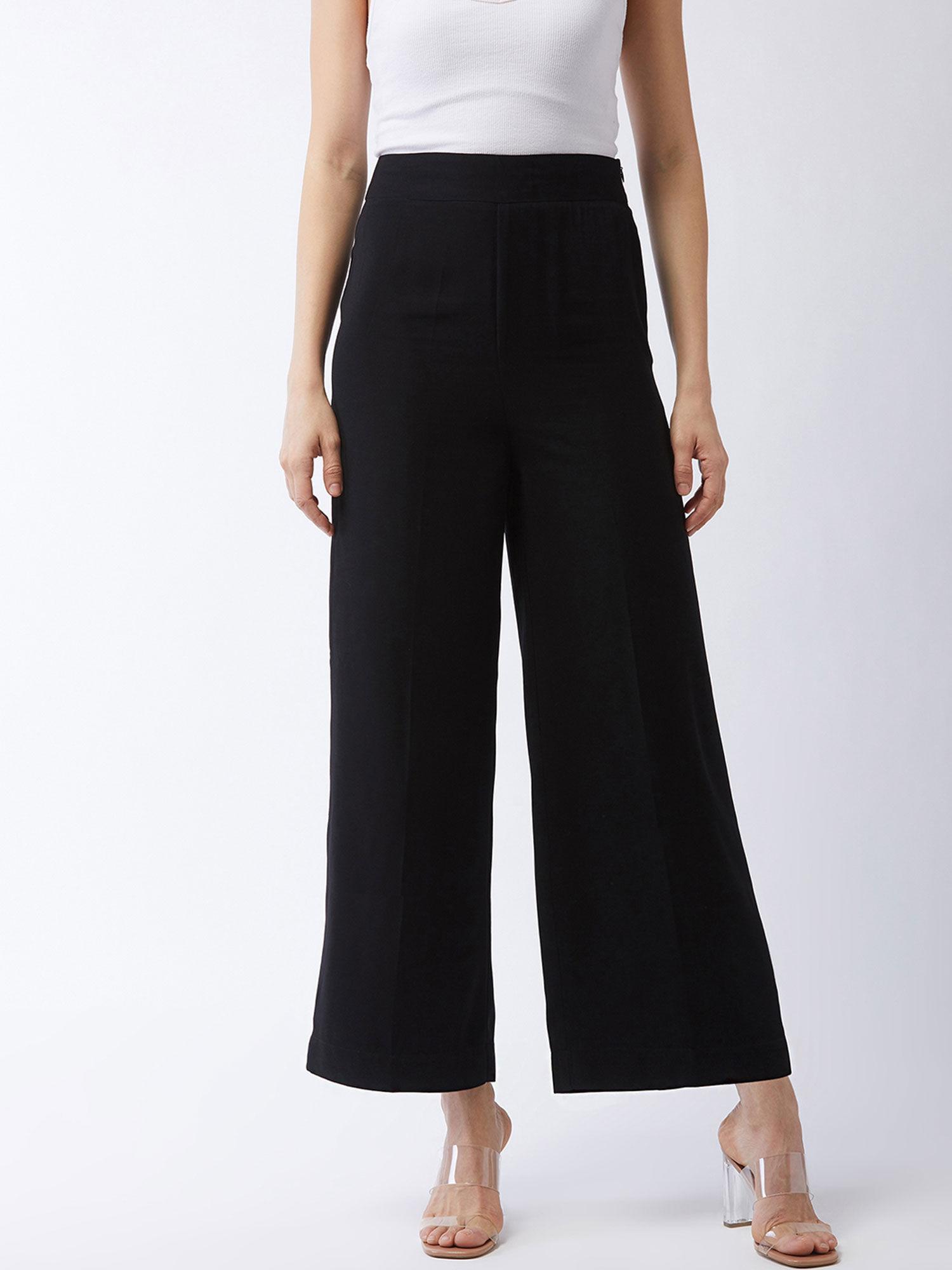 black solid culottes