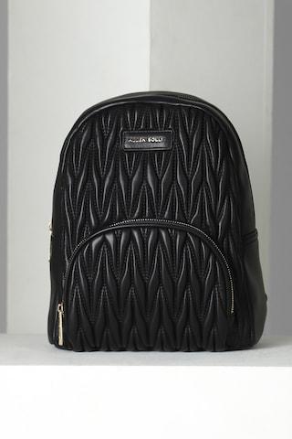 black solid formal polyurethane women backpacks