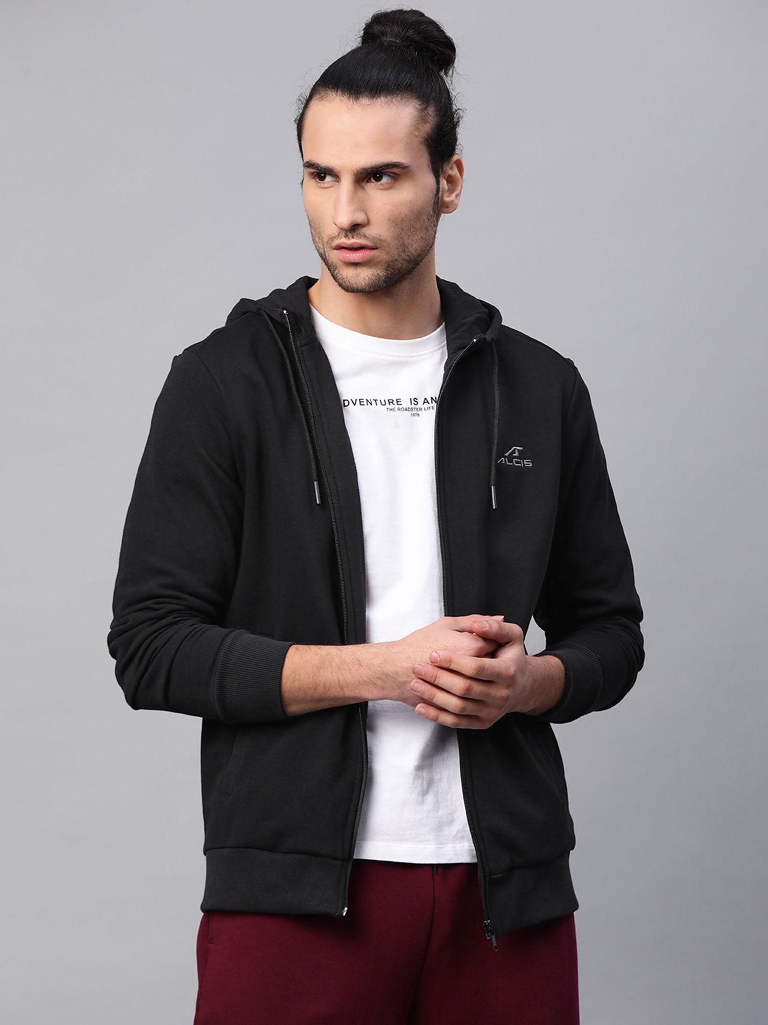 black solid hooded sweatshirt