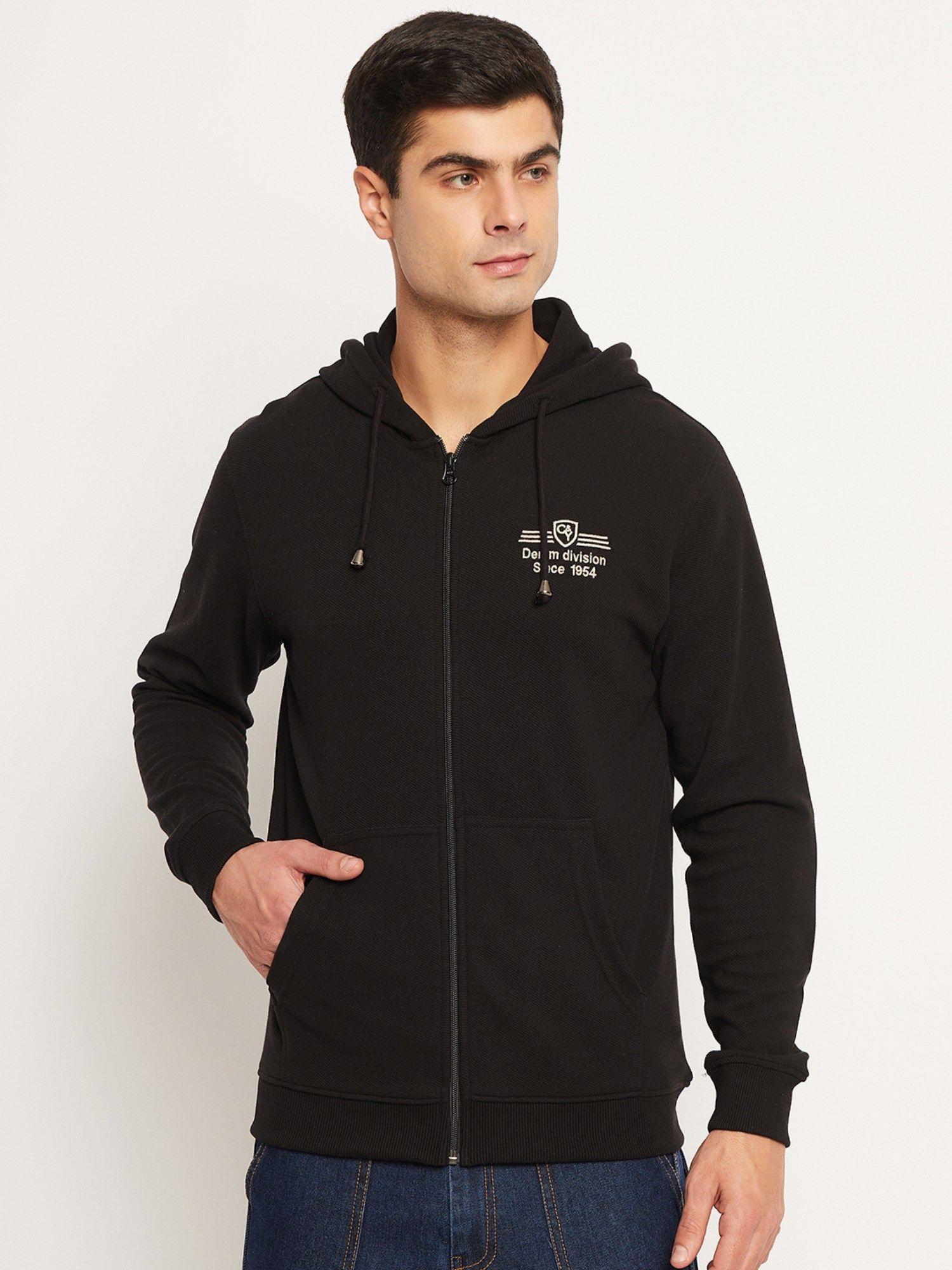 black solid hoodie