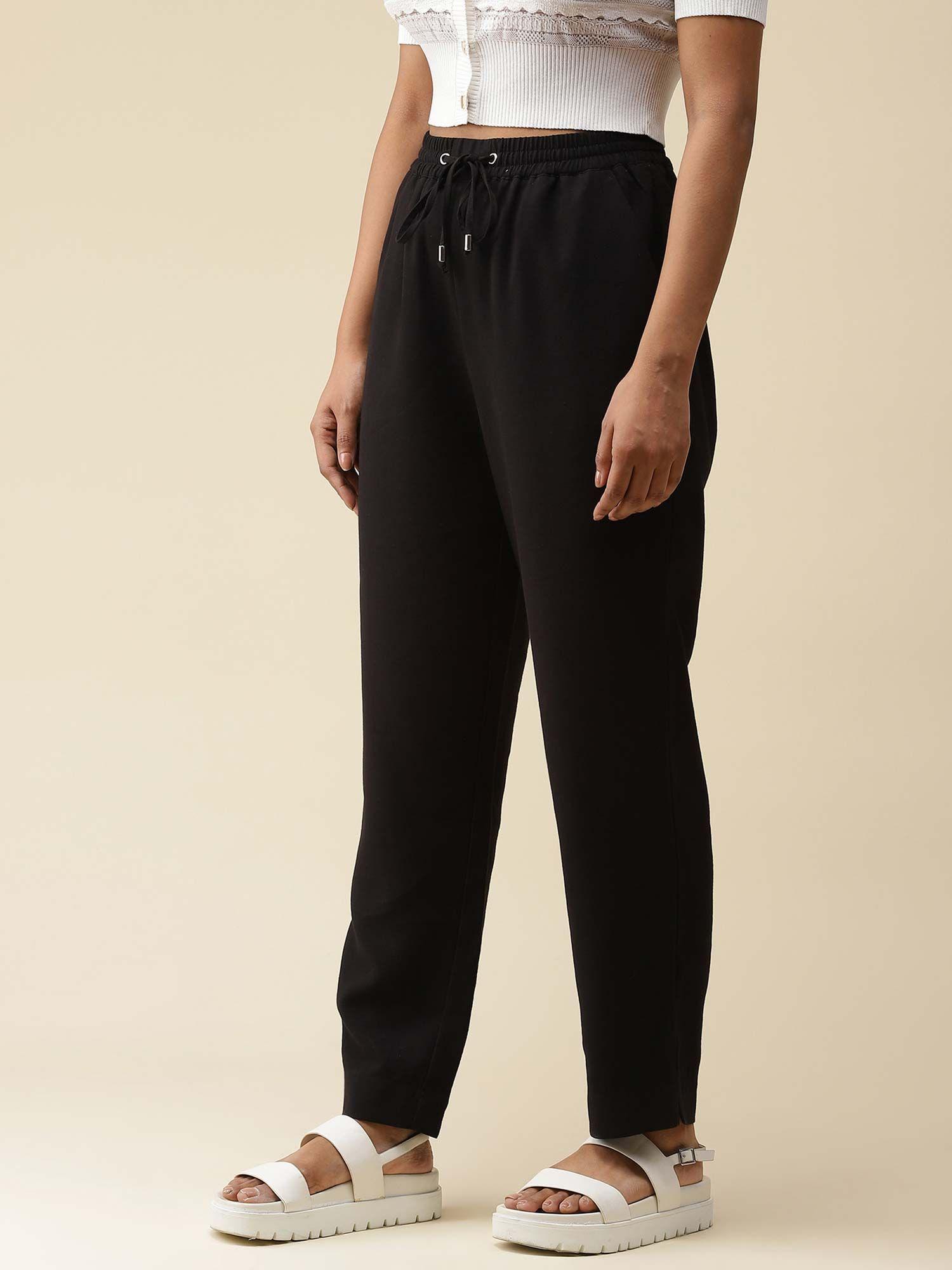 black solid joggers pants