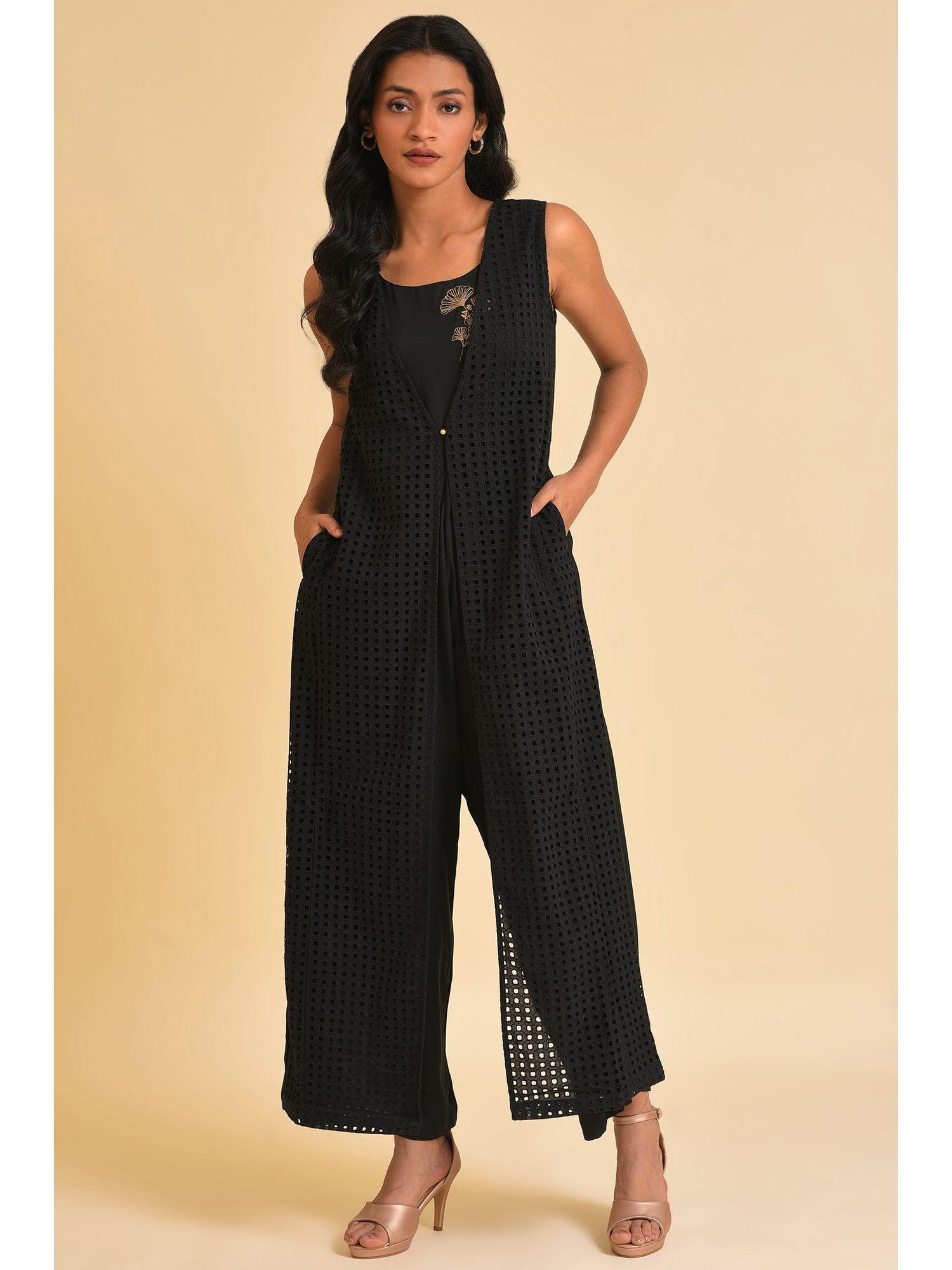 black solid jumpsuit