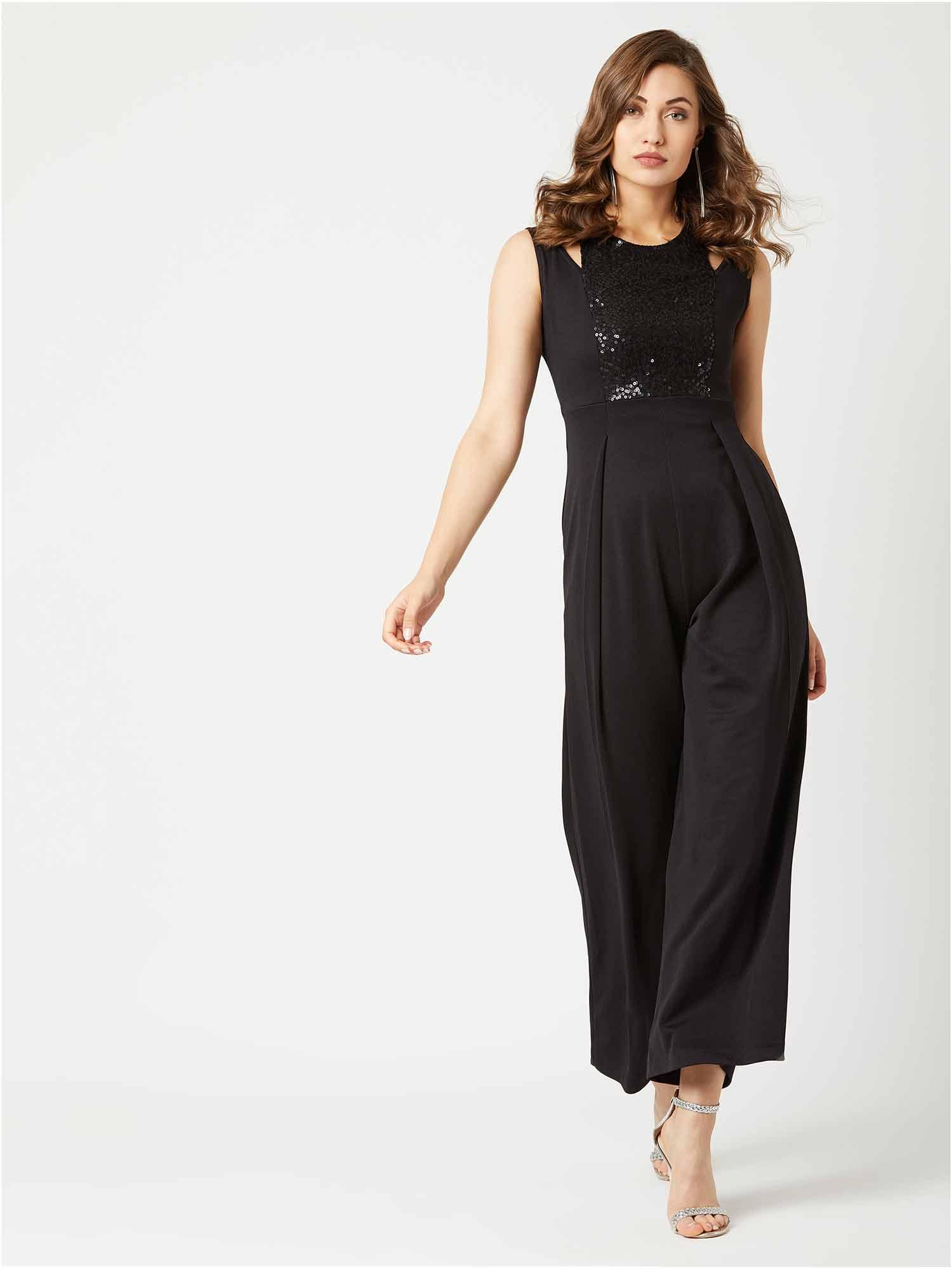 black solid jumpsuit