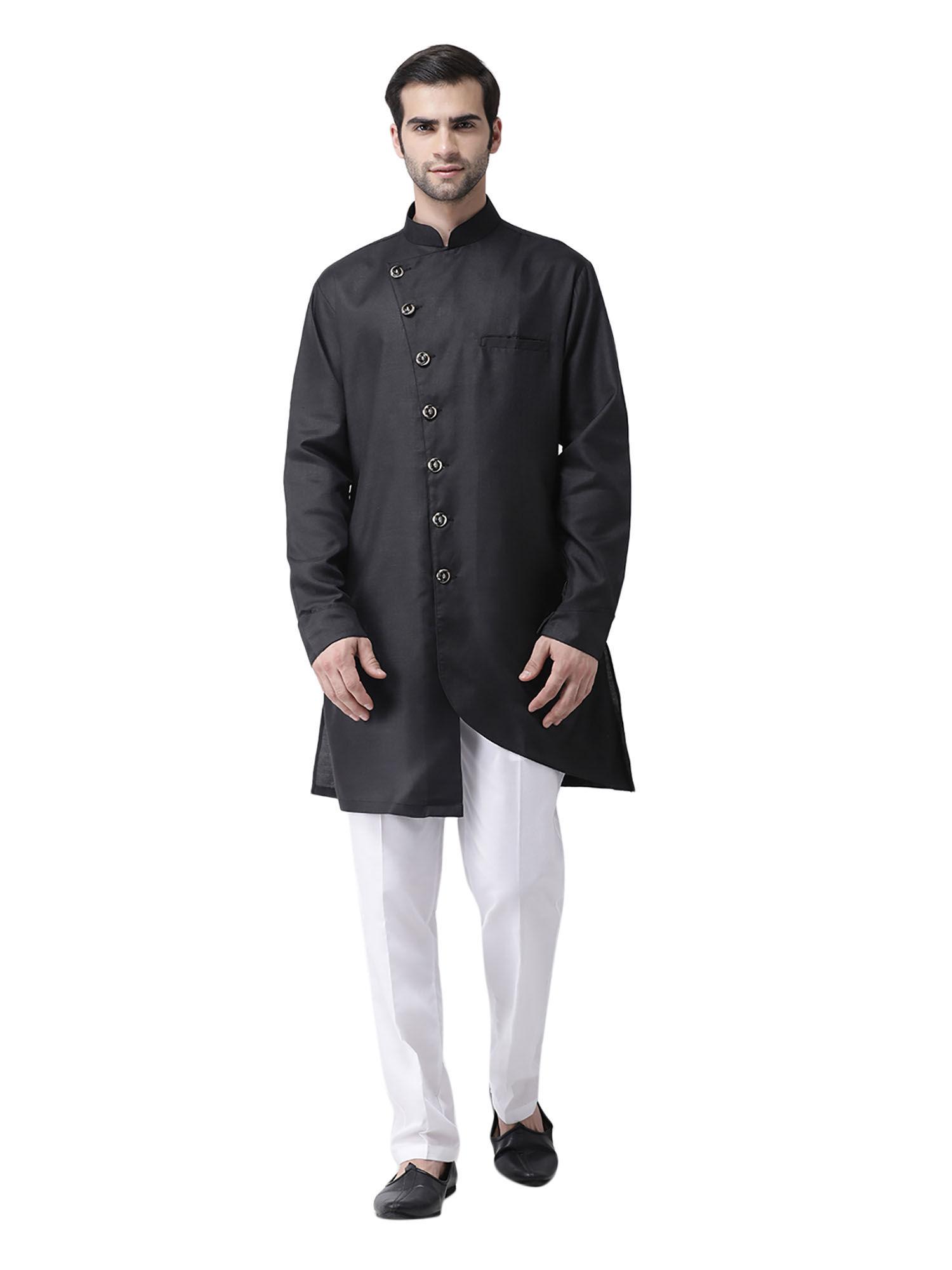 black solid kurta (set of 2)