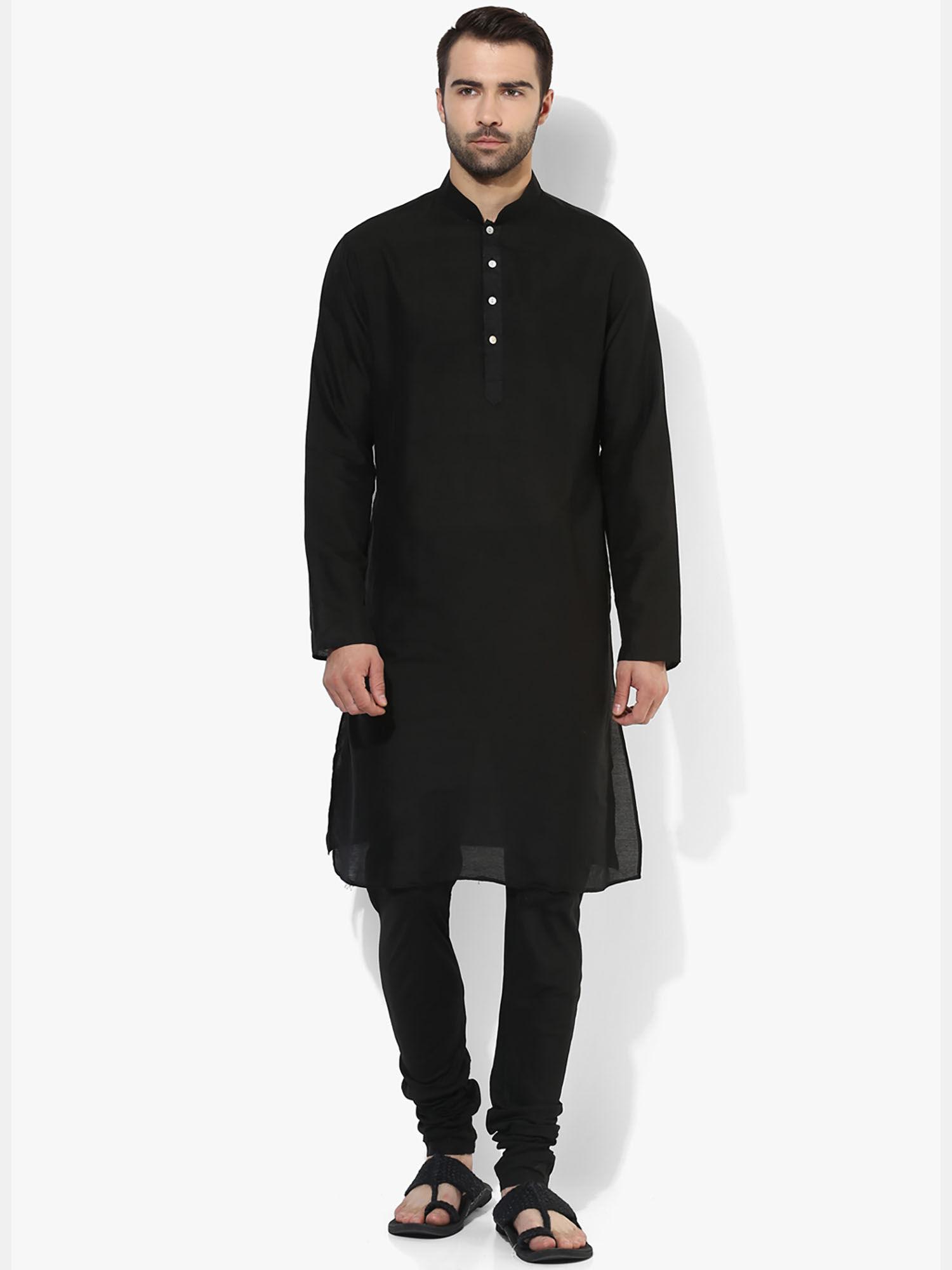 black solid kurta