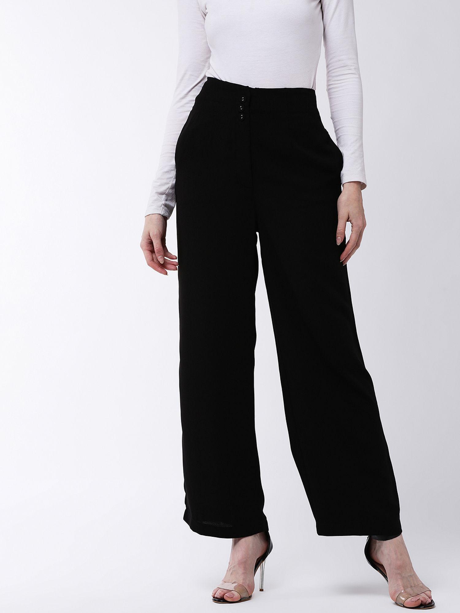 black solid pant