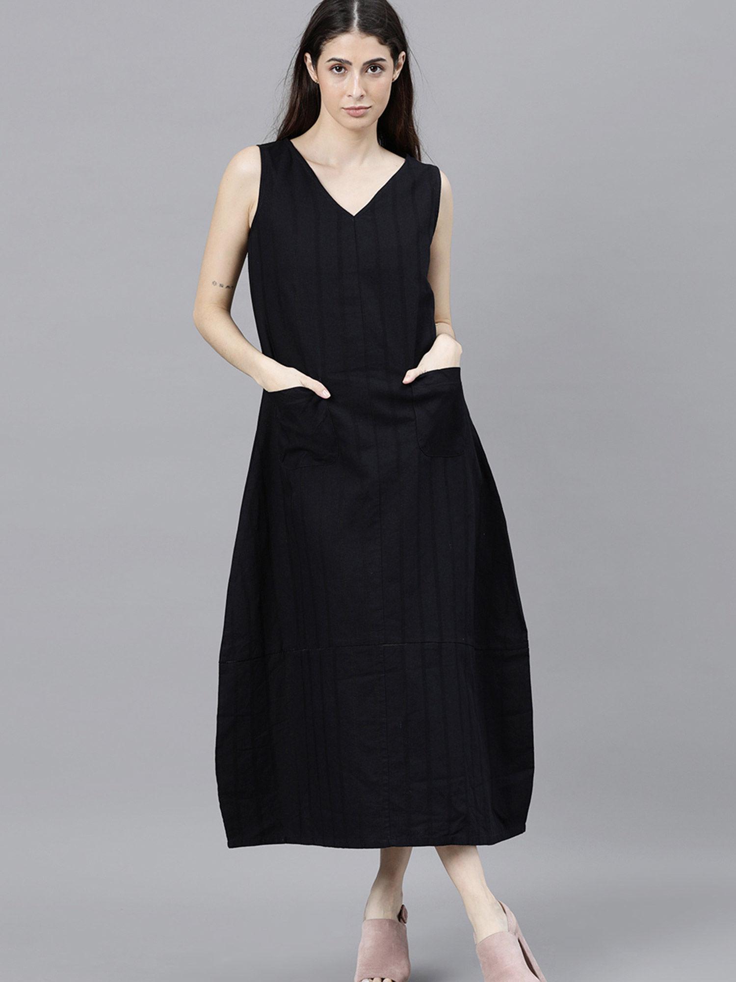 black solid plain dresses