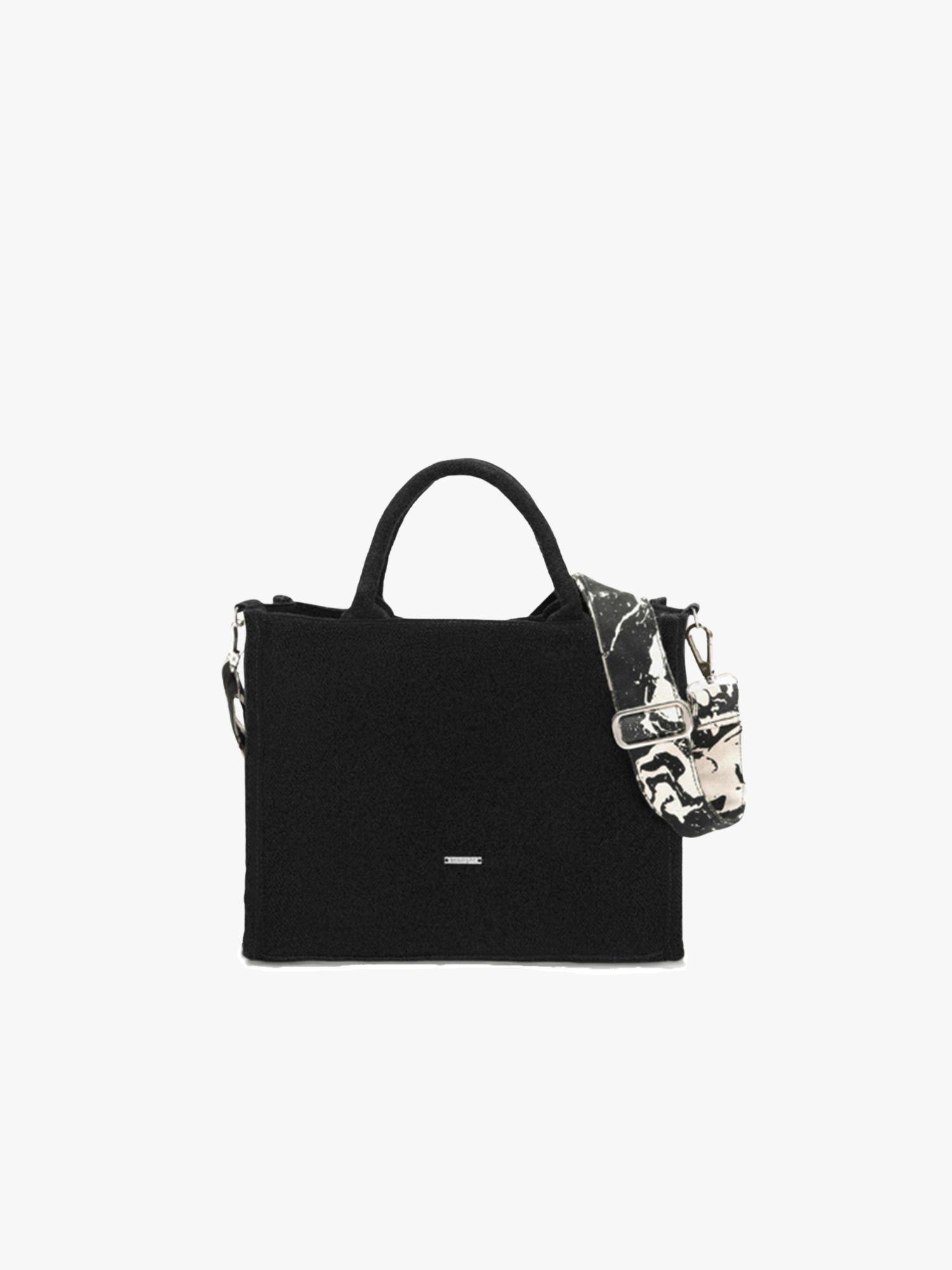 black solid satchel handbag