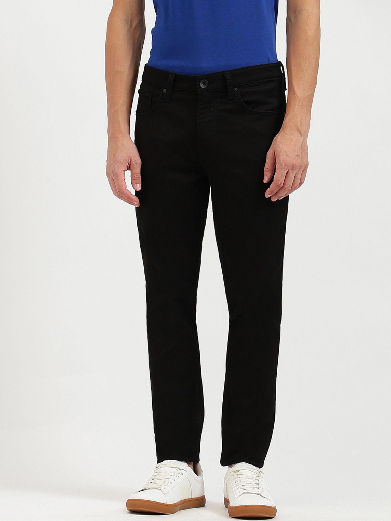 black solid skinny fit jeans